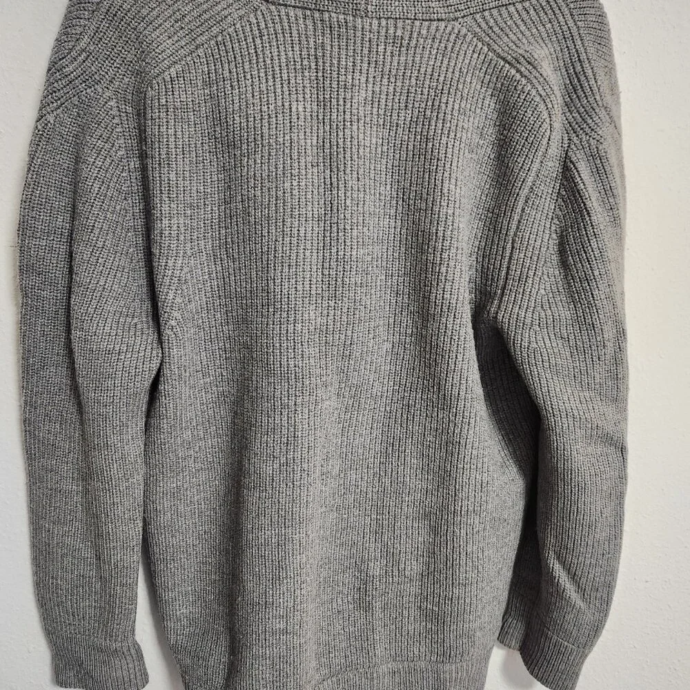 Everlane | Women's Gray Chunky Knit Cardigan Eclectic Grandpa Large - Picture 6 of 8